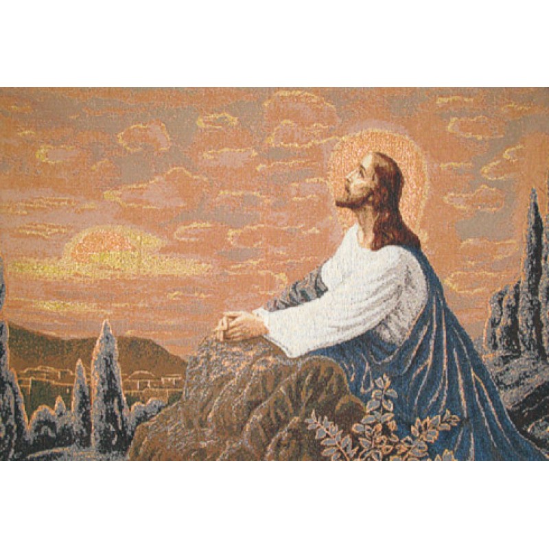 Гобелен исус у камня